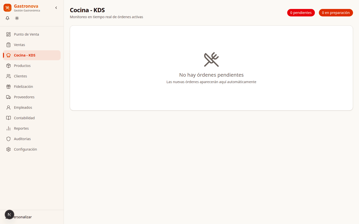 Captura de Kitchen Display en Gastronova