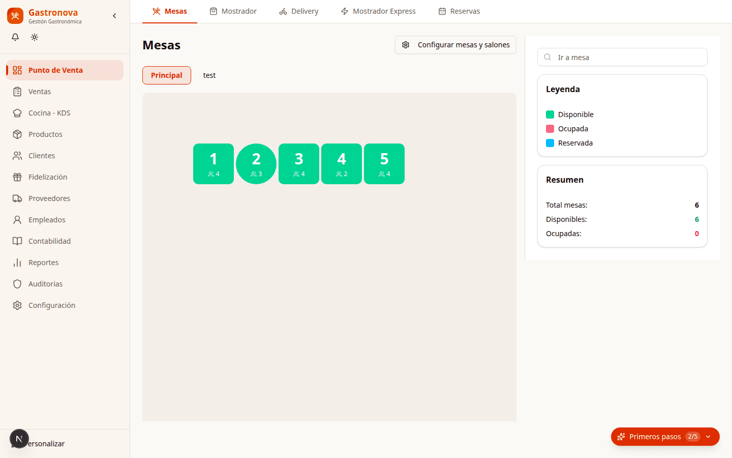 Captura de Reservas en Gastronova